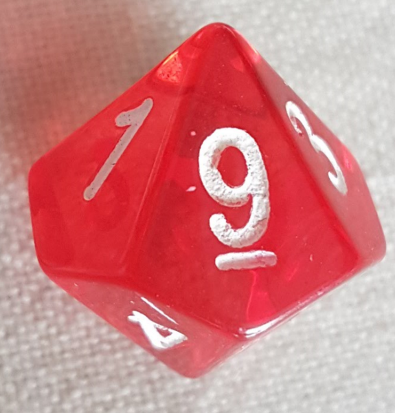A nine sided die
